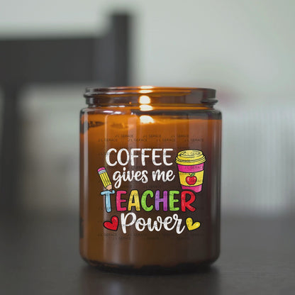 Coffee Gives Me Teacher Power PNG Sublimation Design Teacher Appreciation Digital Download