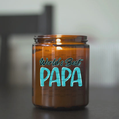 World’s Best Papa PNG – Teal Glossy Typography Design