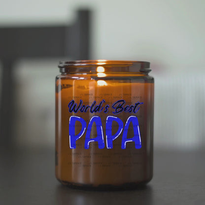 World’s Best Papa PNG – Blue Glossy Typography Design