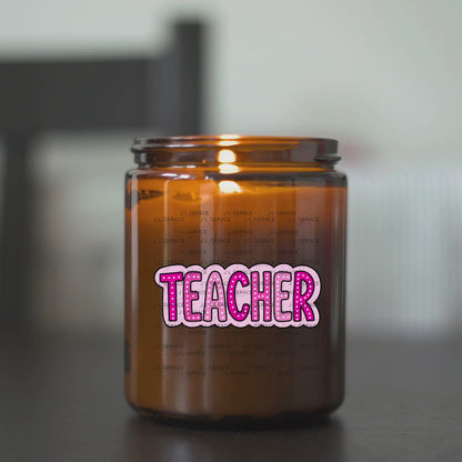 Teacher Dot Lettering Pink PNG Digital Download