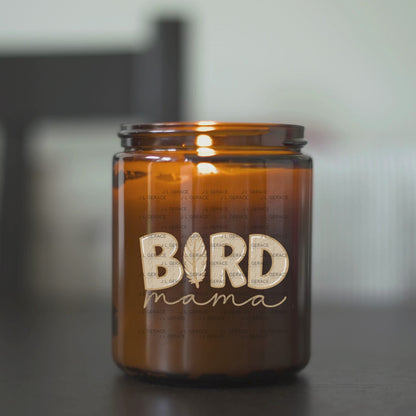 Bird Mama PNG – Neutral Tan Feather Design with Feather Letter