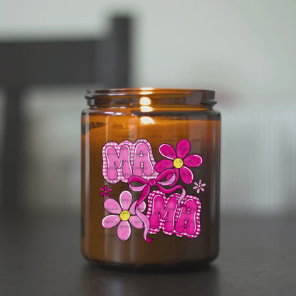 Mama Floral Bow Pink PNG Design