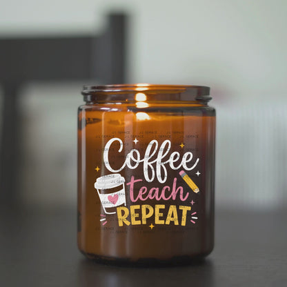 Coffee Teach Repeat Teacher Colorful PNG Bundle Digital Download (2 Colors)