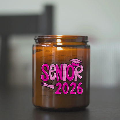 Senior 2026 PNG – Hot Pink Graduation Cap and Diploma Design