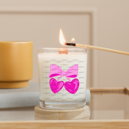 Pink Heart Cherries PNG – Cute Bow Cherry Clipart Design