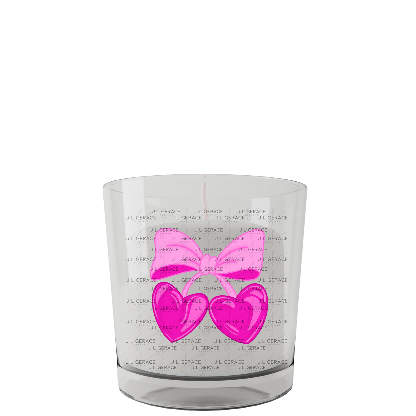 Pink Heart Cherries PNG – Cute Bow Cherry Clipart Design