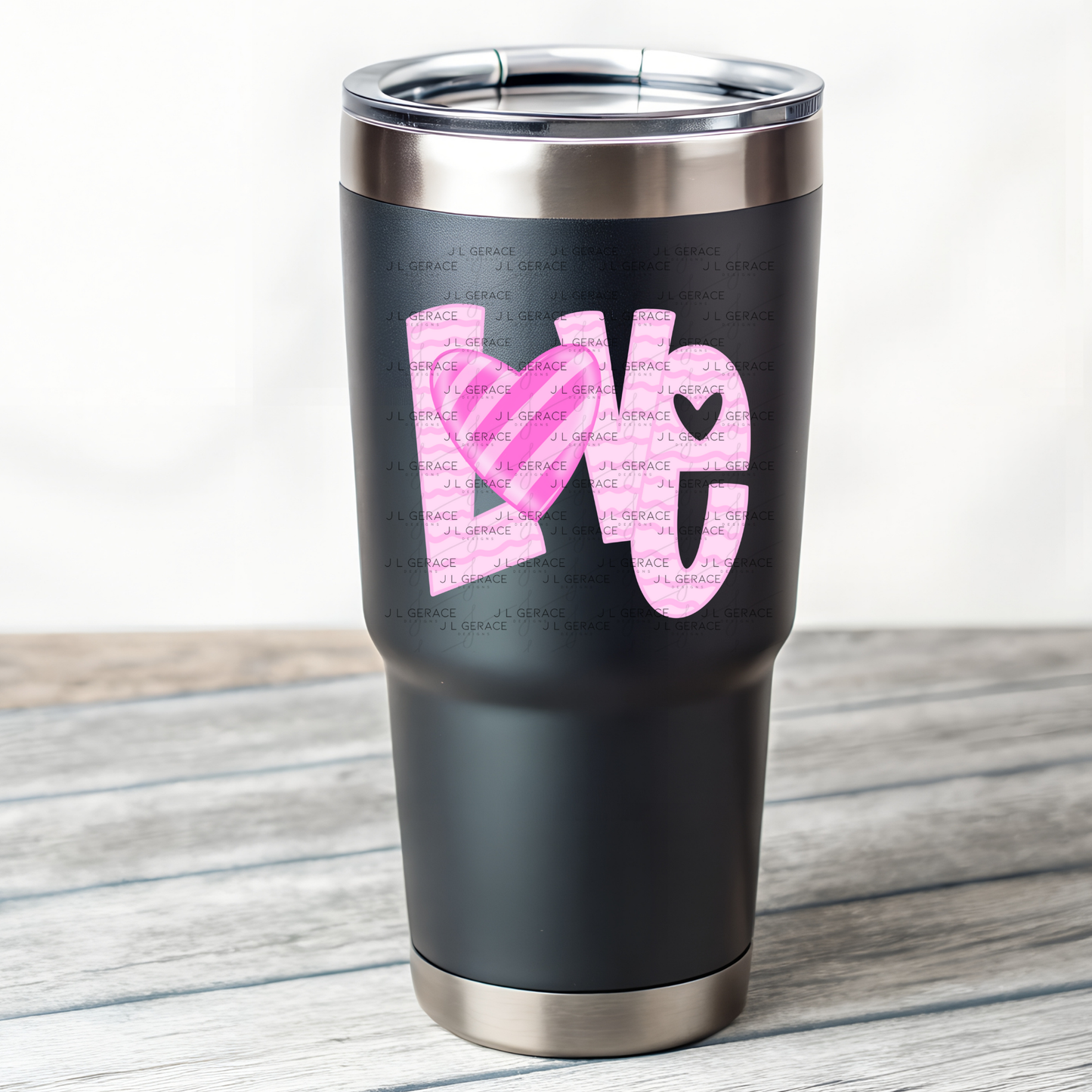 Love Wavy Letter PNG – Pink Valentine Craft Design