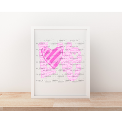 Love Wavy Letter PNG – Pink Valentine Craft Design
