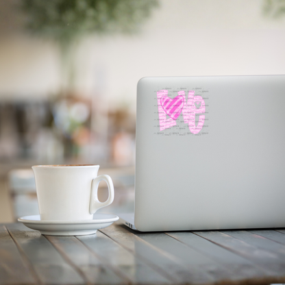 Love Wavy Letter PNG – Pink Valentine Craft Design