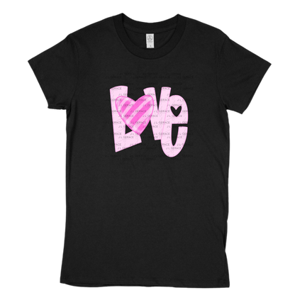 Love Heart Letter PNG – Pink Valentine Craft Design