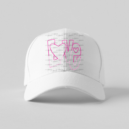 Love Outline Heart PNG - Pink Neon Line Art Design