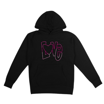 Love Outline Heart PNG - Pink Neon Line Art Design