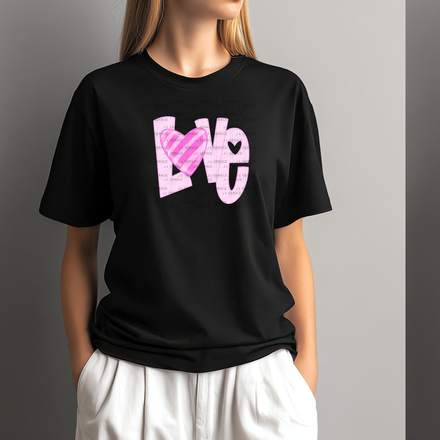 Love Heart Letter PNG – Pink Valentine Craft Design