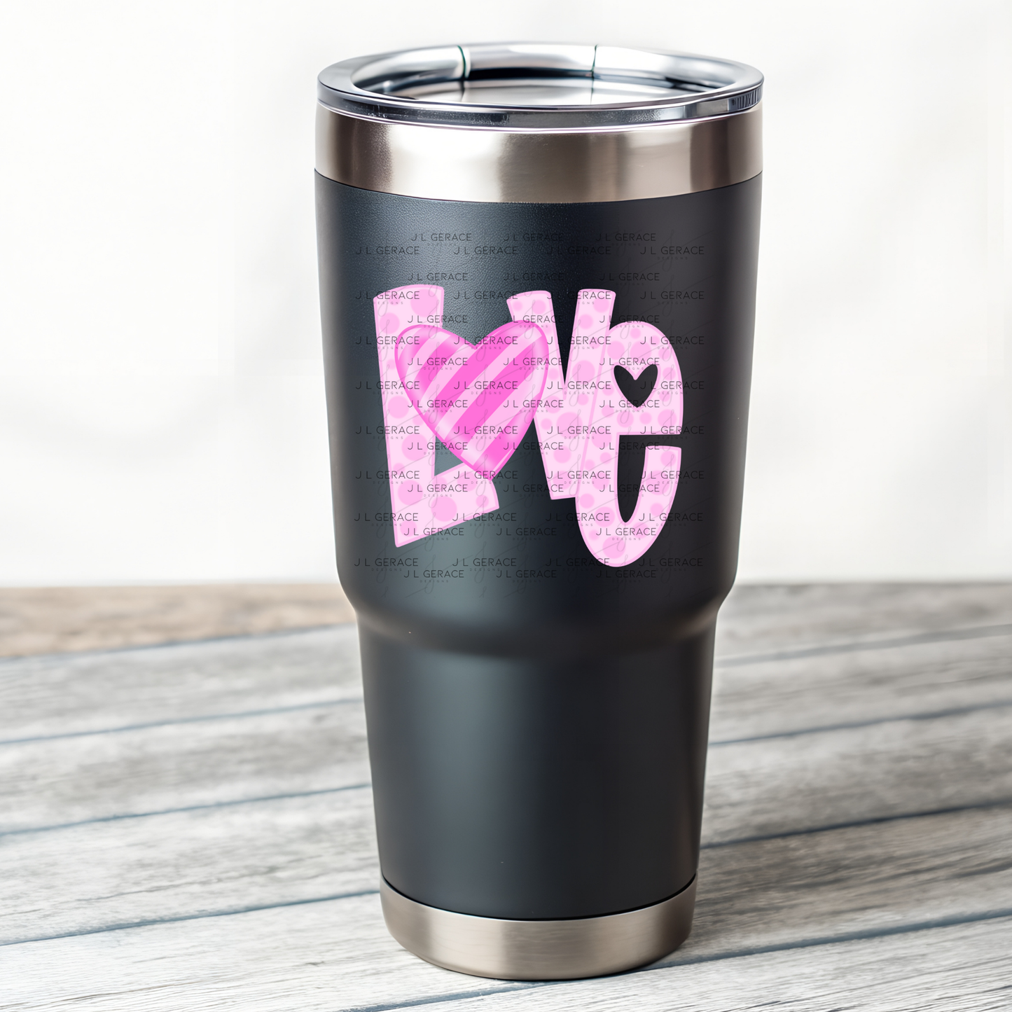 Love Polka Dot Letter PNG – Pink Valentine Design