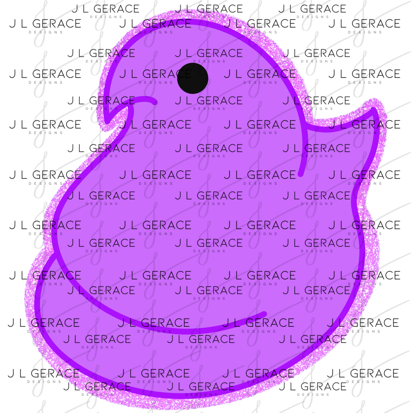 Purple Glitter Easter Peep Chick Clipart Sublimation PNG