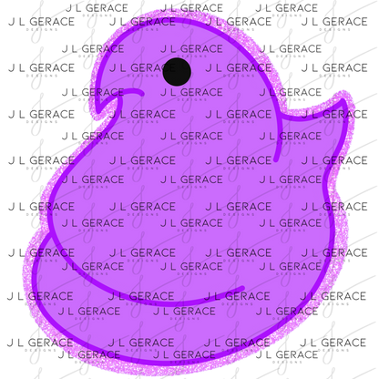 Purple Glitter Easter Peep Chick Clipart Sublimation PNG