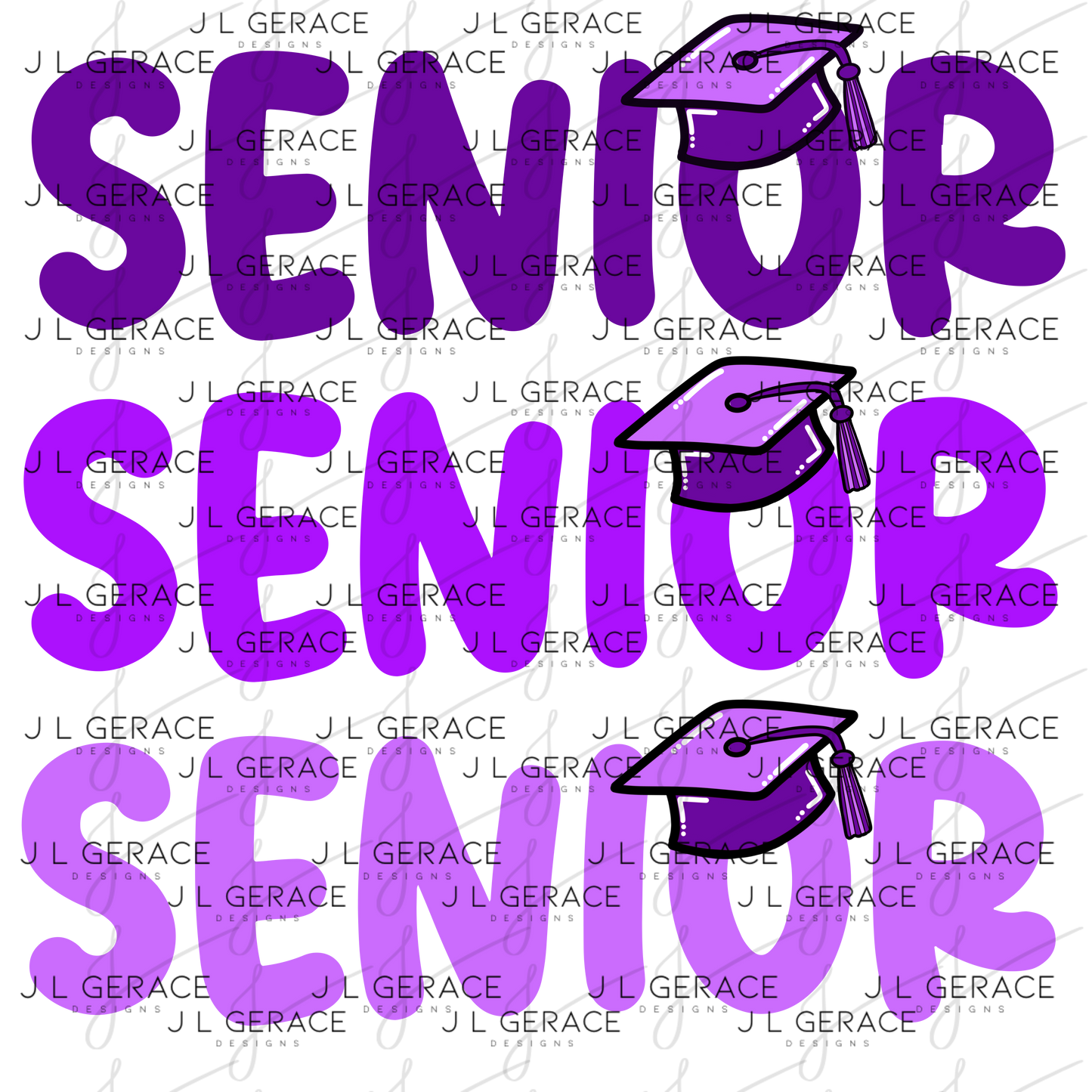Senior PNG – Purple Graduation Cap Lettering Design