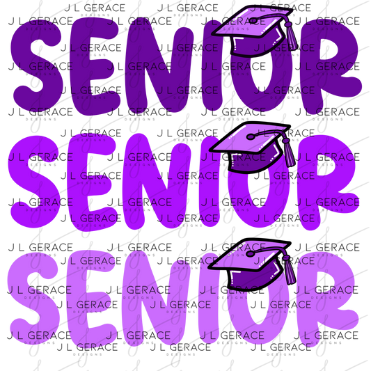 Senior PNG – Purple Graduation Cap Lettering Design