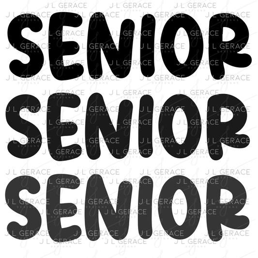 Senior PNG – Bold Black Graduation Lettering Design