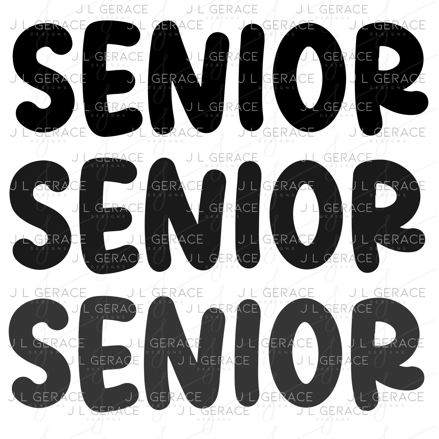 Senior PNG – Bold Black Graduation Lettering Design