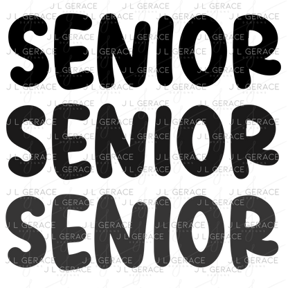 Senior PNG – Bold Black Graduation Lettering Design