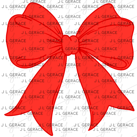 Solid Red Ribbon Bow PNG Clipart – Valentine Bow Digital Download