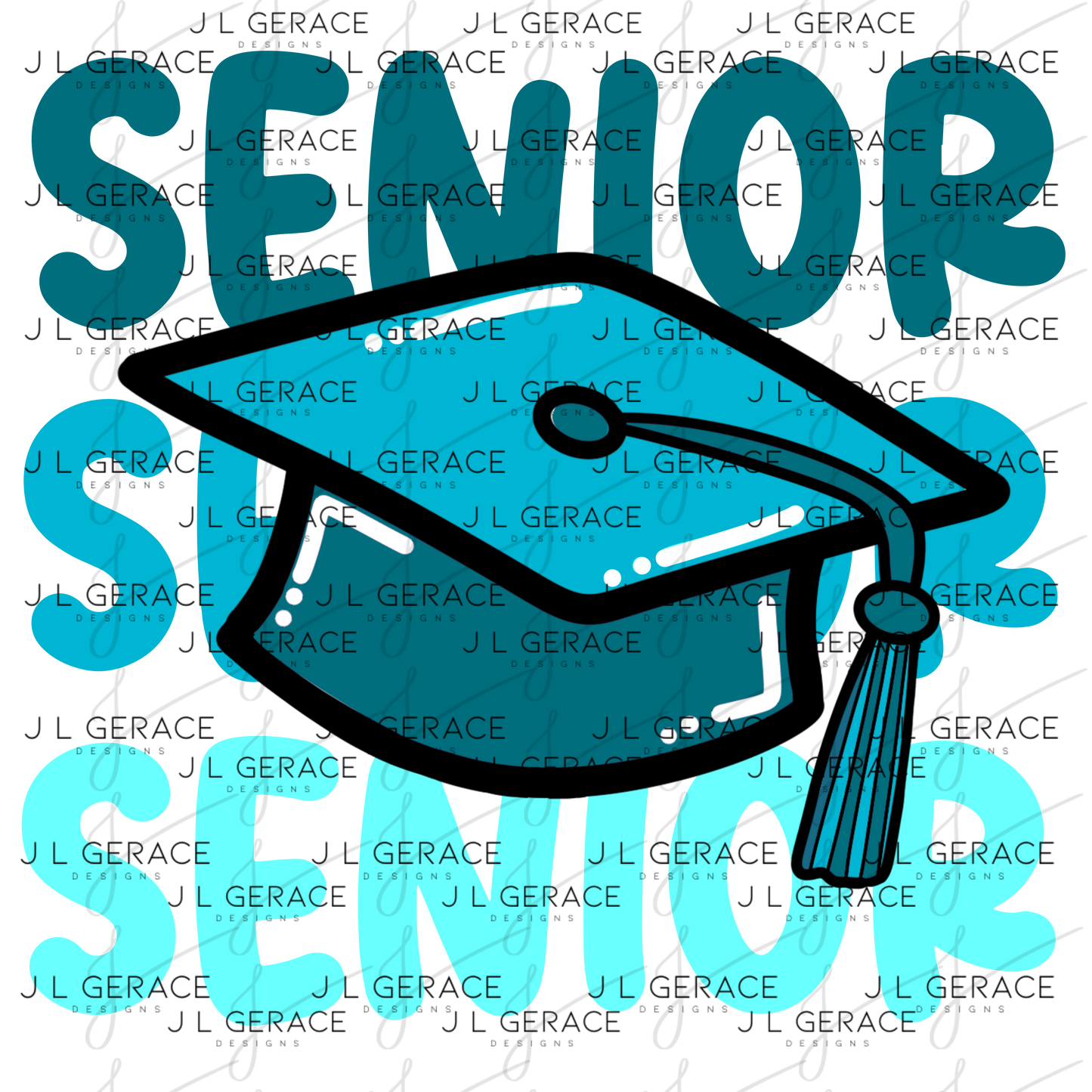 Senior PNG – Teal Graduation Cap Senior Design