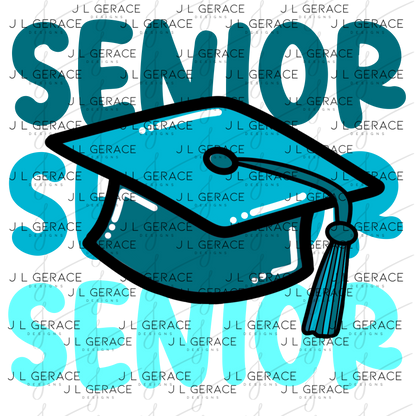 Senior PNG – Teal Graduation Cap Senior Design