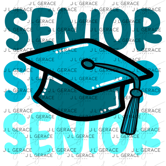 Senior PNG – Teal Graduation Cap Senior Design