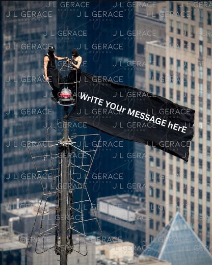Custom Empire State Flag Message Template – Personalized Billboard Flag Photo Overlay PNG