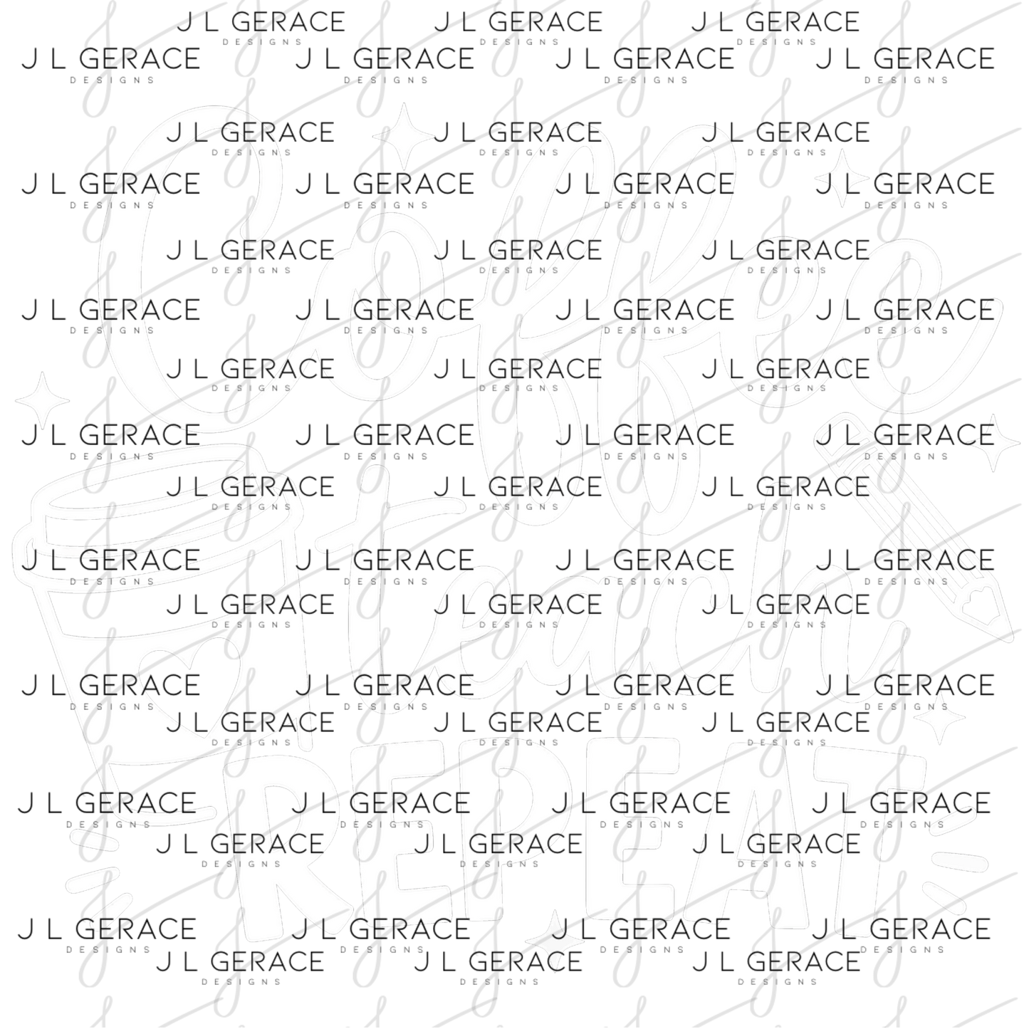 Coffee Teach Repeat Teacher PNG Bundle Digital Download