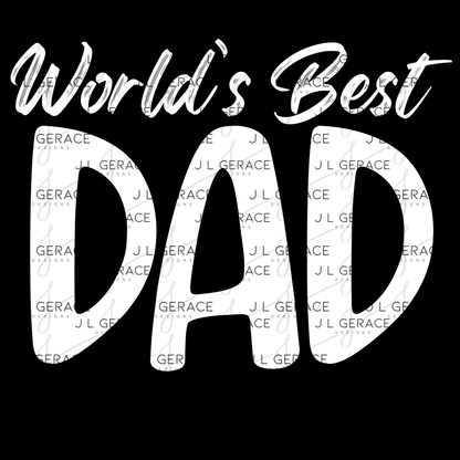 World’s Best Dad PNG – White Minimalist Typography Design for Father’s Day