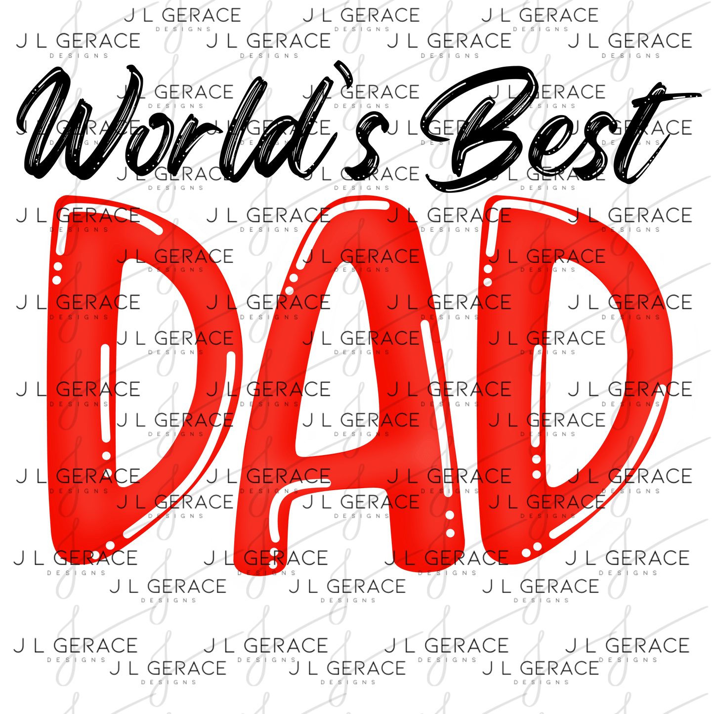 World’s Best Dad PNG – Red Glossy Typography Design for Father’s Day
