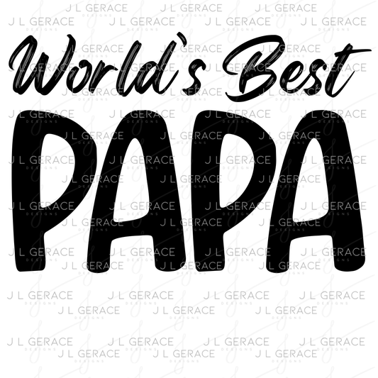 World’s Best Papa PNG – Black Minimalist Typography Design