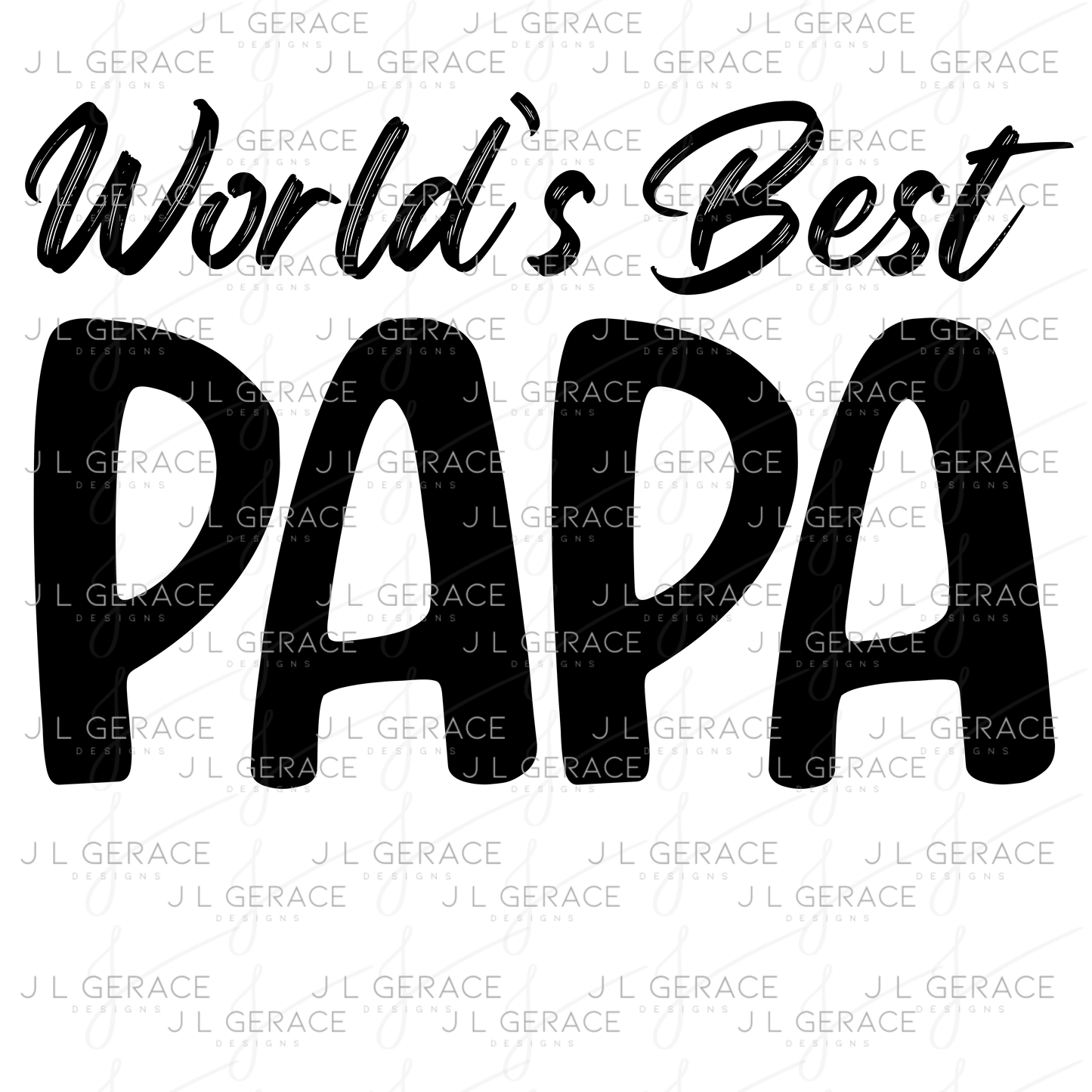 World’s Best Papa PNG – Black Minimalist Typography Design
