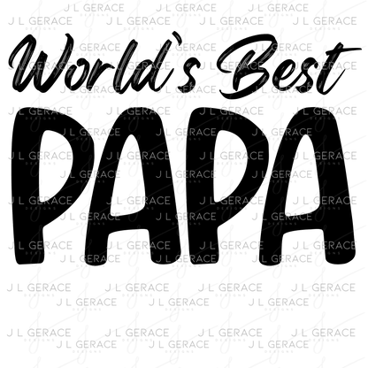 World’s Best Papa PNG – Black Minimalist Typography Design