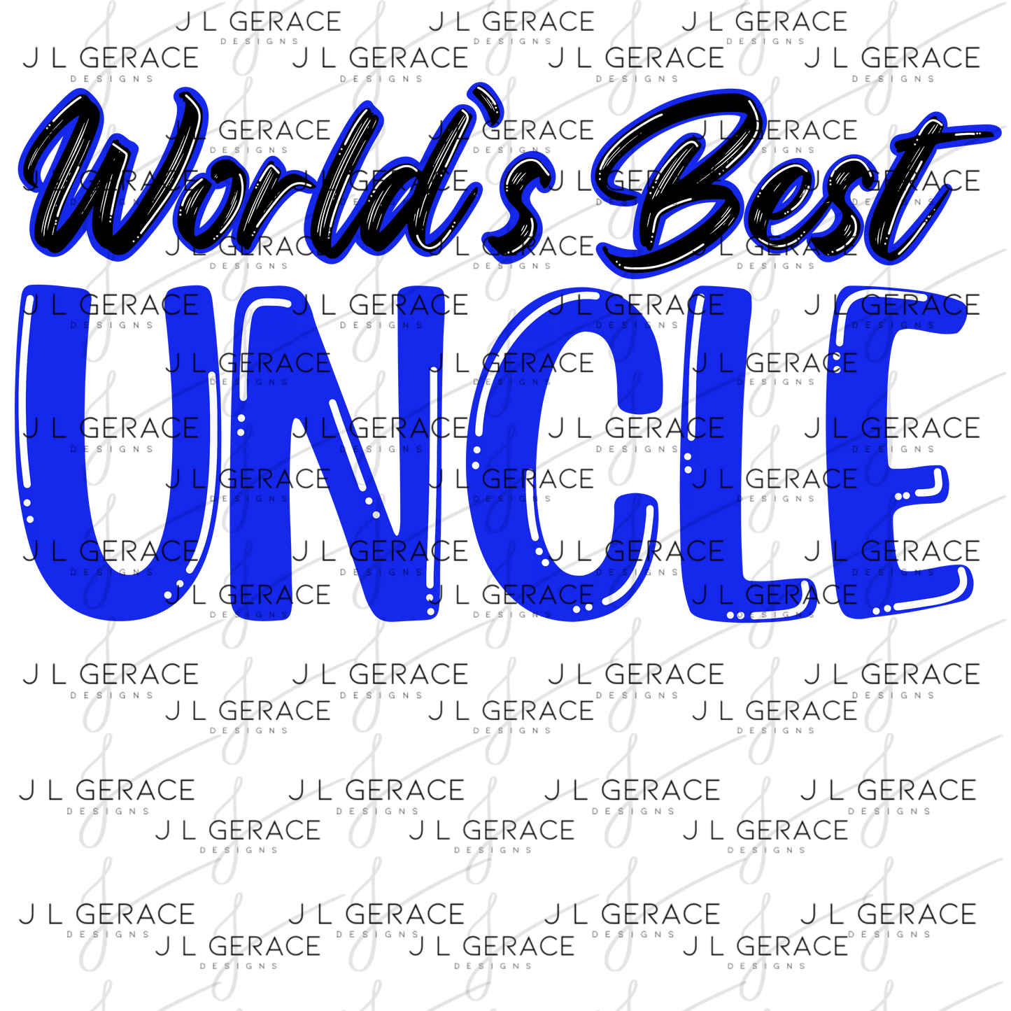 World’s Best Uncle PNG – Blue Glossy Typography Quote Design