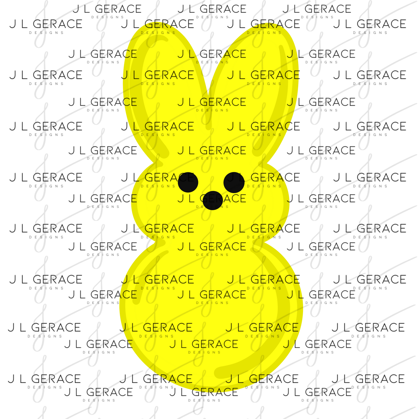 Yellow Bunny Peep Easter Clipart Sublimation PNG