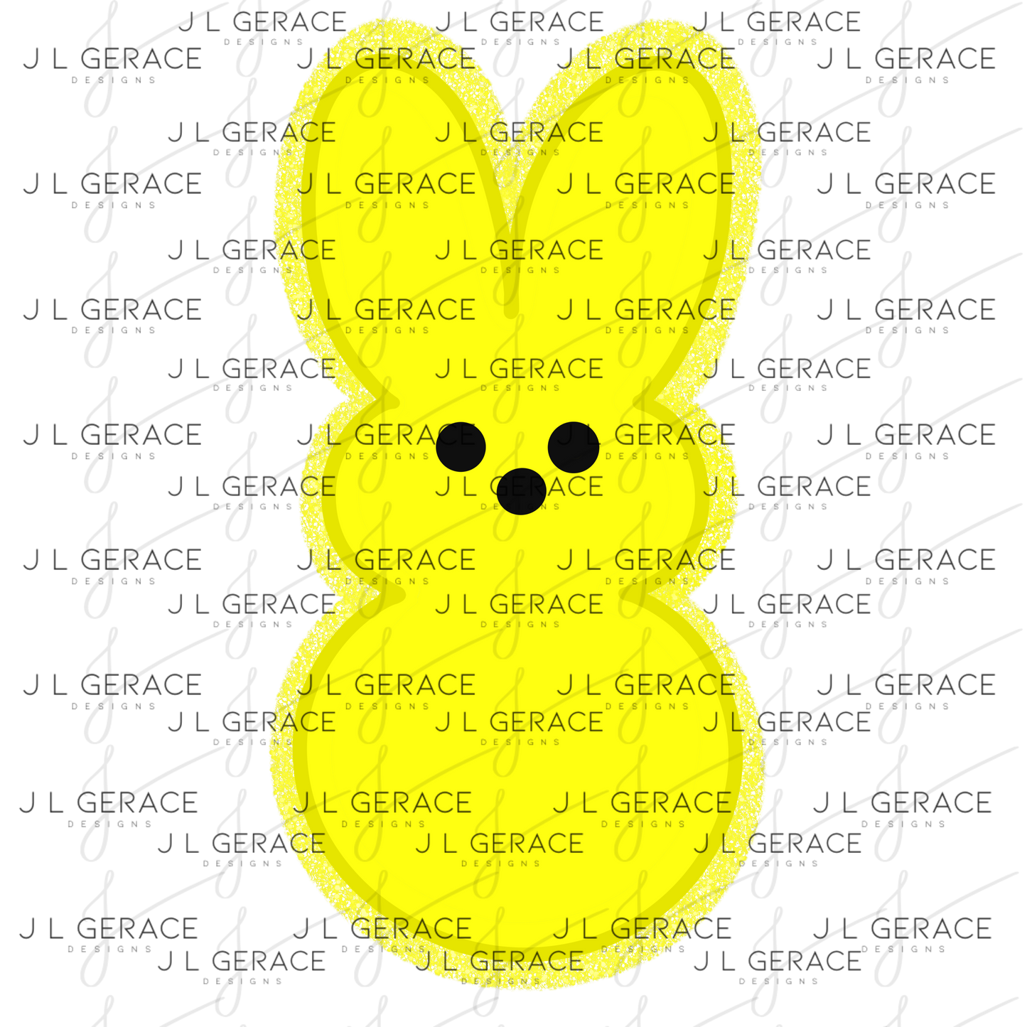 Yellow Bunny Peep Easter Clipart Sublimation PNG