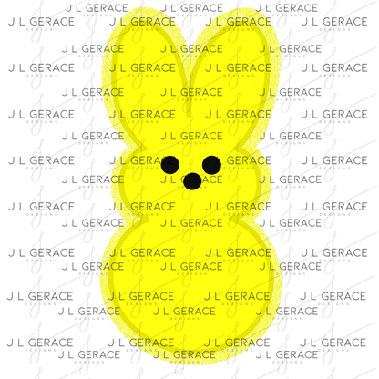 Yellow Bunny Peep Easter Clipart Sublimation PNG