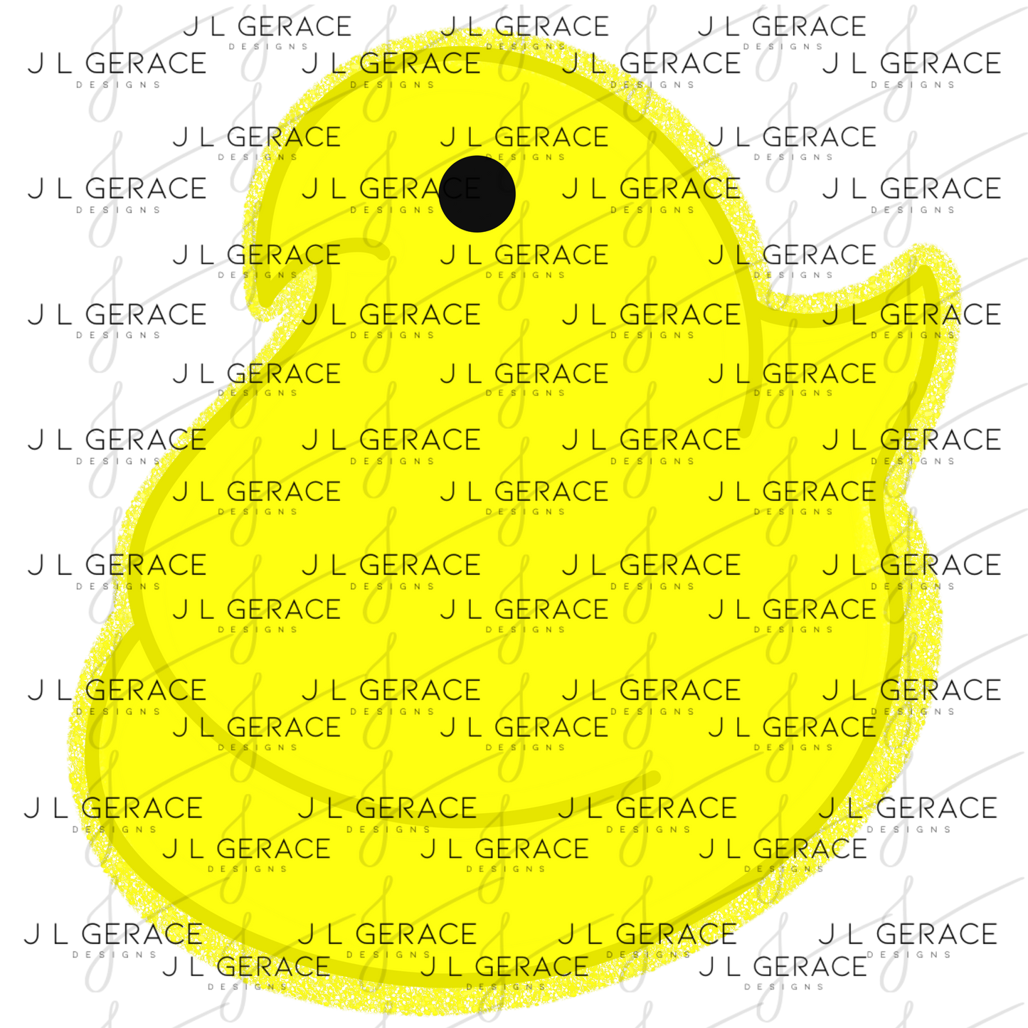 Yellow Glitter Easter Peep Chick Clipart Sublimation PNG