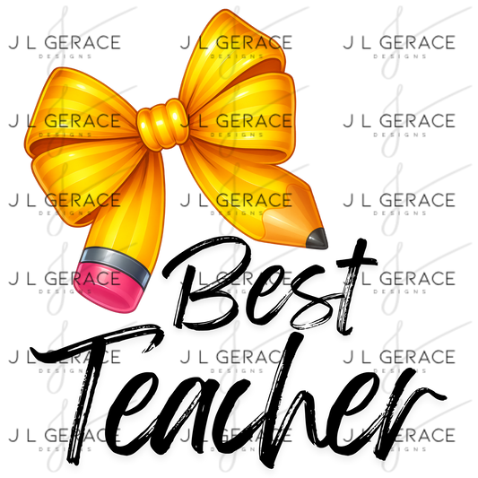 Yellow Pencil Bow PNG – Best Teacher Clipart